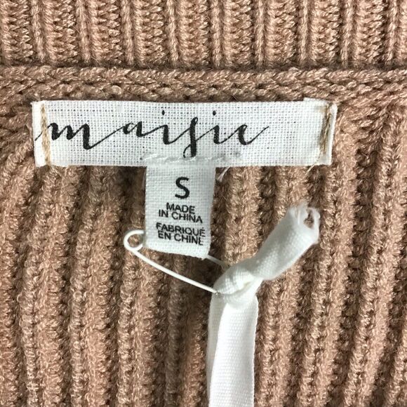 Nordstrom Women’s Small Camel Tan Cropped Pullover Sweater Balloon Sleeves NWT - Picture 6 of 14